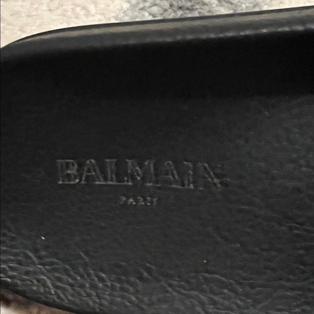 Balmain Black Textured Slides Size 35 - Picture 2 of 6